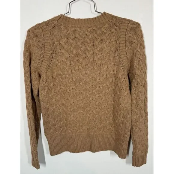 J Crew Womens Angora Wool Blend Cable Knit Pullover Sweater Sz M Classic Preppy - Picture 2 of 9